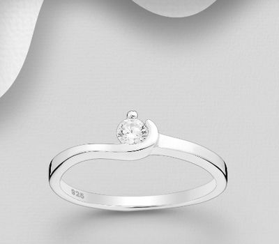 Şəkli böyütmək üçün tiklayın 925 Sterling Silver Ring, Decorated with CZ Simulated Diamonds