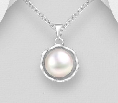 Şəkli böyütmək üçün tiklayın 925 Sterling Silver Pendant Decorated With Fresh Water Pearl