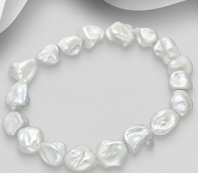 Şəkli böyütmək üçün tiklayın Stretch Bracelet Beaded With Fresh Water Pearls