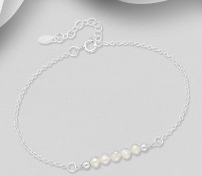 Malın səhifəsinə keç 925 Sterling Silver Bracelet Beaded with Freshwater Pearls