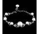 925 Sterling Silver Adjustable Leaf Bracelet, Decorated with Freshwater Pearls