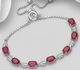 La Preciada - 925 Sterling Silver Leaf Adjustable Bracelet Decorated With Various Gemstones and CZ Simulated Diamonds