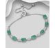 La Preciada - 925 Sterling Silver Leaf Adjustable Bracelet Decorated With Various Gemstones and CZ Simulated Diamonds