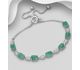 La Preciada - 925 Sterling Silver Leaf Adjustable Bracelet Decorated With Various Gemstones and CZ Simulated Diamonds