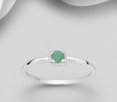 Şəkli böyütmək üçün tiklayın 925 Sterling Silver Solitaire Ring, Decorated with Various Gemstones