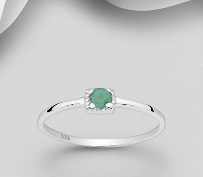 925 Sterling Silver Solitaire Ring, Decorated with Various Gemstones