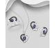 La Preciada - 925 Sterling Silver Heart Omega Lock Earrings, Ring and Pendant Jewelry Set, Decorated with Gemstones
