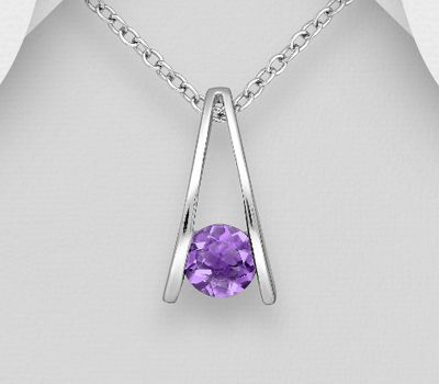 Şəkli böyütmək üçün tiklayın La Preciada - 925 Sterling Silver Solitaire Pendant, Decorated with Gemstones