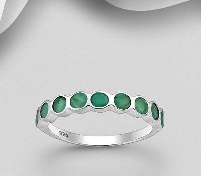 925 Sterling Silver Ring, Decorated with Various Gemstones