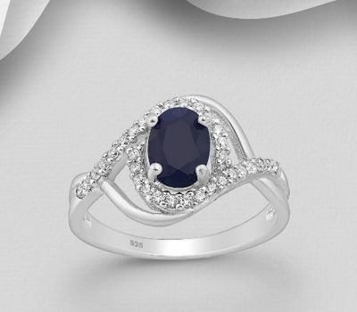 925 Sterling Silver Halo Ring, Decorated with CZ Simulated Diamonds and Various Gemstones