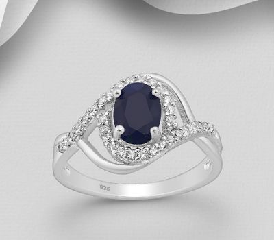 Şəkli böyütmək üçün tiklayın 925 Sterling Silver Halo Ring, Decorated with CZ Simulated Diamonds and Various Gemstones