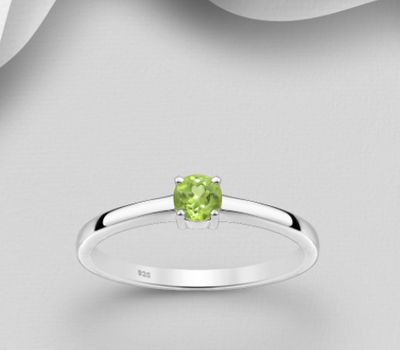 La Preciada - 925 Sterling Silver Solitaire Ring, Decorated with Various Gemstones