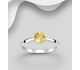 La Preciada - 925 Sterling Silver Solitaire Ring, Decorated with Various Gemstone