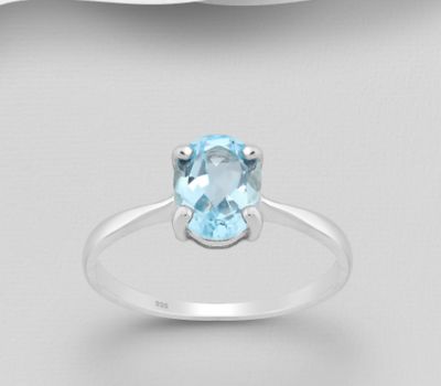 Şəkli böyütmək üçün tiklayın La Preciada - 925 Sterling Silver Solitaire Ring Decorated with Gemstones