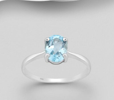 La Preciada - 925 Sterling Silver Solitaire Ring Decorated with Gemstones