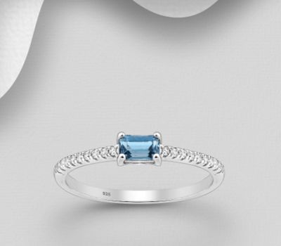 Şəkli böyütmək üçün tiklayın La Preciada - 925 Sterling Silver Ring, Decorated with CZ Simulated Diamonds and Various Gemstones