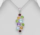 La Preciada - 925 Sterling Silver Pendant, Decorated with Various Gemstones. Gemstone Colors may Vary.