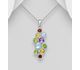 La Preciada - 925 Sterling Silver Pendant, Decorated with Various Gemstones. Gemstone Colors may Vary.