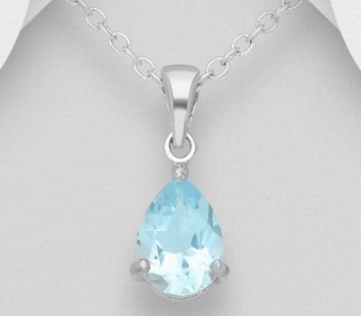 La Preciada - 925 Sterling Silver Solitaire Pendant, Decorated with Various Gemstones