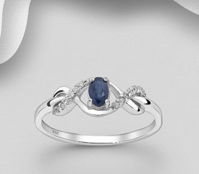 Şəkli böyütmək üçün tiklayın 925 Sterling Silver Ring, Decorated with CZ Simulated Diamonds and Various Gemstones