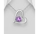 La Preciada - 925 Sterling Silver Heart Pendant, Decorated with Sky-Blue Topaz