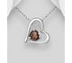 La Preciada  - 925 Sterling Silver Heart Pendant, Decorated with Sky-Blue Topaz