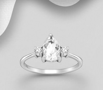 Şəkli böyütmək üçün tiklayın La Preciada - 925 Sterling Silver Ring, Decorated with Gemstones