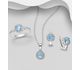 La Preciada - 925 Sterling Silver Omega Lock Earrings, Pendant and Ring Jewelry Set, Decorated with CZ Simulated Diamonds and Various Gemstones