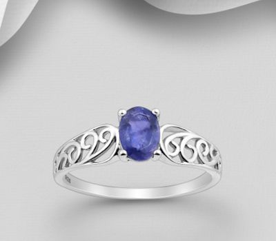 La Preciada - 925 Sterling Silver Swirl Ring, Decorated with Various Gemstones