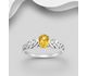 La Preciada - 925 Sterling Silver Swirl Ring, Decorated with Various Gemstones