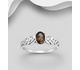 La Preciada - 925 Sterling Silver Swirl Ring, Decorated with Various Gemstones