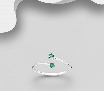 Şəkli böyütmək üçün tiklayın 925 Sterling Silver Adjustable Ring, Decorated with Various Gemstones