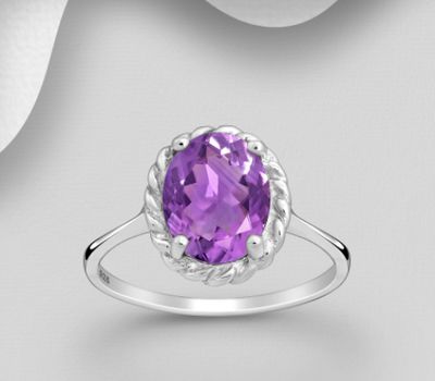 Şəkli böyütmək üçün tiklayın La Preciada - 925 Sterling Silver Solitaire Ring, Decorated with Various Gemstones