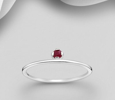 Şəkli böyütmək üçün tiklayın 925 Sterling Silver Solitaire Ring, Decorated with Various Gemstones