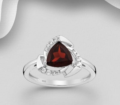 La Preciada - 925 Sterling Silver Ring, Decorated with CZ Simulated Diamonds and Gemstones