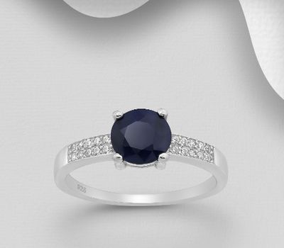 Şəkli böyütmək üçün tiklayın 925 Sterling Silver Ring Decorated with CZ Simulated Diamonds and Gemstones