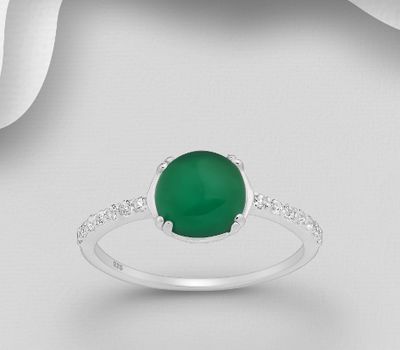 Şəkli böyütmək üçün tiklayın 925 Sterling Silver Ring, Decorated with CZ Simulated Diamonds and Various Gemstones