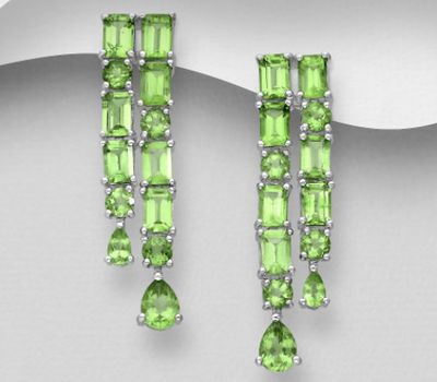 Şəkli böyütmək üçün tiklayın La Preciada - 925 Sterling Silver Push-back Earrings, Decorated with Various Gemstones