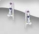 La Preciada - 925 Sterling Silver Push-Back Earrings, Decorated with CZ Simulated Diamonds and Gemstones
