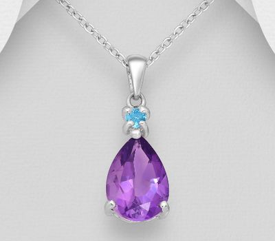 La Preciada - 925 Sterling Silver Pendant, Decorated with Various Gemstones