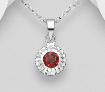 925 Sterling Silver Pendant, Decorated with Various Gemstones