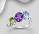 La Preciada - 925 Sterling Silver Ring, Decorated with Various Gemstones