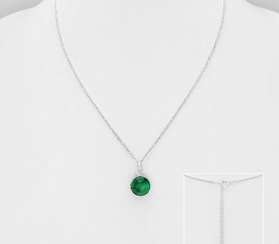 Şəkli böyütmək üçün tiklayın 925 Sterling Silver Necklace, Decorated with Various Gemstones