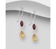 La Preciada - 925 Sterling Silver Hook Earrings, Decorated with Gemstones