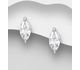 La Preciada - 925 Sterling Silver Push-back Earrings, Decorated with Gemstones