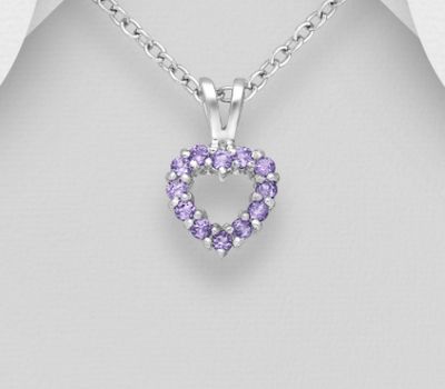 Şəkli böyütmək üçün tiklayın La Preciada - 925 Sterling Silver Heart Pendant, Decorated with Various Gemstones