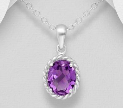 La Preciada - 925 Sterling Silver Solitaire Pendant, Decorated with Various Gemstones