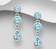 La Preciada - 925 Sterling Silver Push-Back Earrings, Decorated with Various Gemstones