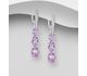 La Preciada - 925 Sterling Silver Omega Lock Earrings, Decorated with Various Gemstones