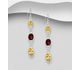 La Preciada - 925 Sterling Silver Hook Earrings, Decorated with Various Gemstones